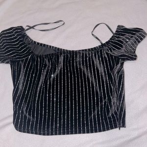 Black velvet sparkly going out top